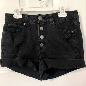 Black jean shorts